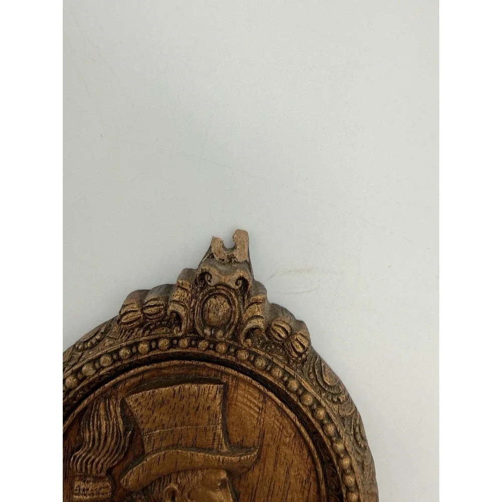 Vtg Victorian Plaque Set Man Women Bust Silhouette Wood Grain Wall Hanging *Flaw